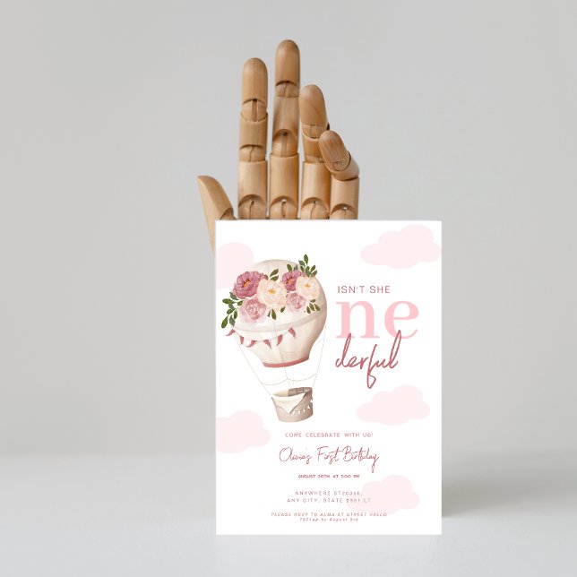 Convite Primeiro aniversario Maravilhoso de Balão de Ar Qu (Criador carregado)