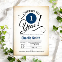 primeiro aniversario - Marinho azul preto branco