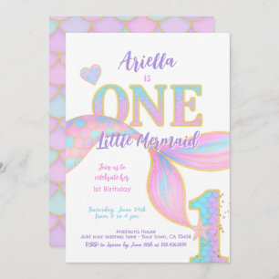 Convite Primeiro aniversario Mermaid