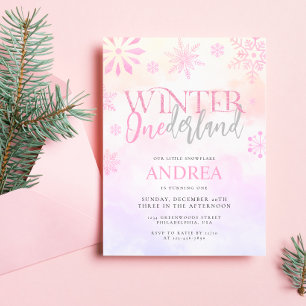 Convite Primeiro aniversario Moderno de inverno OneDerland
