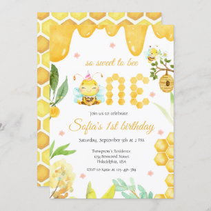 Convite Primeiro aniversario moderno do primeiro dia da ab