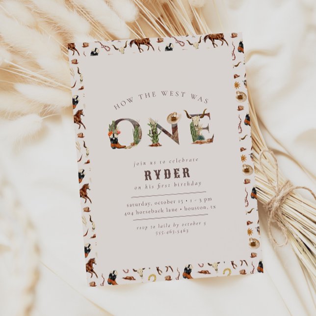 Convite Primeiro aniversario Moderno do Primeiro Rodeo Wes (Criador carregado)