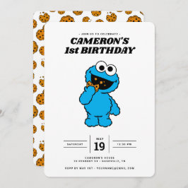 Convite Primeiro aniversario Monstro Simples de Cookies
