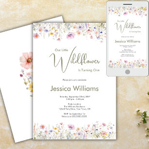 Convite primeiro aniversario Nossa Pequena Flor Selvagem T