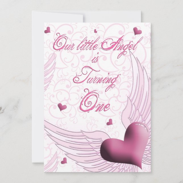 Convite Primeiro aniversário - Nosso pequeno anjo (Frente)