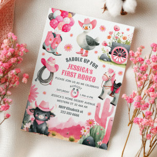 Convite Primeiro Aniversário Ocidental do Bobo Rodeo Gado 