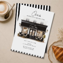 Primeiro Aniversário Oh Là Là Preto e Branco Café 