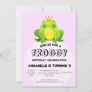 Convite primeiro aniversario Party Froggggey Prince