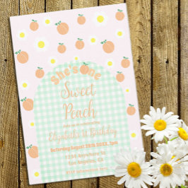 Convite Primeiro aniversario Peach doce