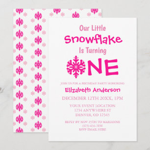 Convite Primeiro aniversario Pequeno Floco de Neve