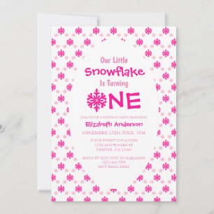 Convite Primeiro aniversario Pequeno Floco de Neve