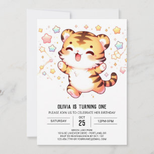 Convite Primeiro aniversario Pequeno Tigre