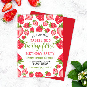 Convite Primeiro aniversario Personalizado De Berry First