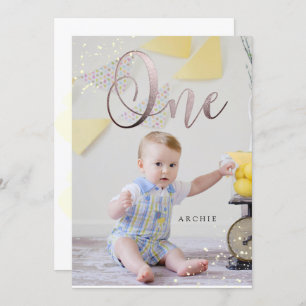 Convite primeiro aniversario PixDezine Watercolor