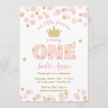 Primeiro Aniversário Princesa Rosa Dourada Glitter