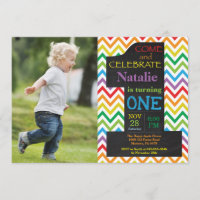 primeiro aniversario Rainbow Chalkboard Photo