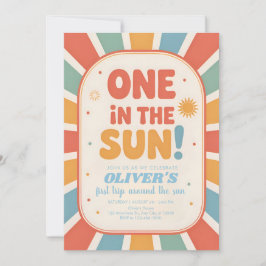 Convite Primeiro Aniversário Retro Sunshine