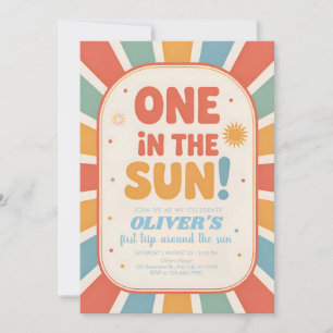 Convite Primeiro Aniversário Retro Sunshine