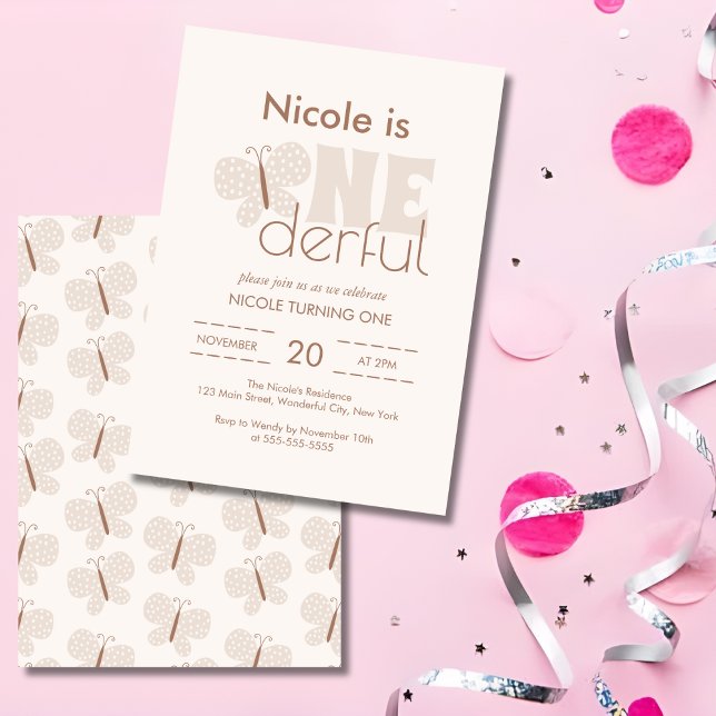 Convite Primeiro aniversario Retroativo Da Borboleta De Be (Criador carregado)