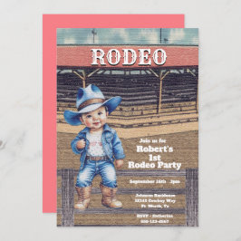 Convite Primeiro aniversario Rodeo Cowboy Ocidental