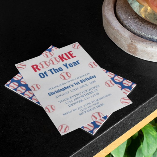 Convite Primeiro aniversario Rookie Baseball (Criador carregado)