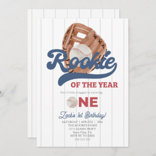 Convite Primeiro aniversario Rookie Baseball glove Boys