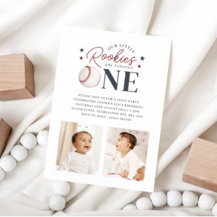 Convite Primeiro aniversario Rookie Twins - Duas Fotografi