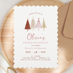 Convite Primeiro aniversario Rosa de inverno Onderland Gir