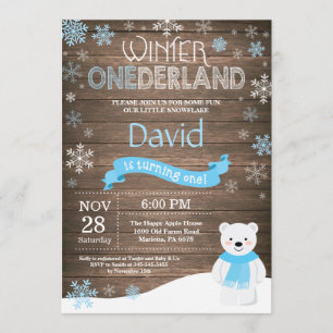 Convite primeiro aniversario Russo Winter Onederland Convi