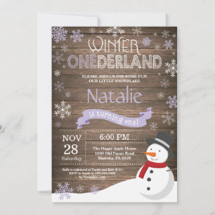 Convite primeiro aniversario Russo Winter Onederland Convi