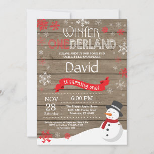 Convite primeiro aniversario Russo Winter Onederland Convi
