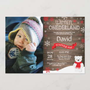 Convite primeiro aniversario Russo Winter Onederland Convi