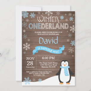 Convite primeiro aniversario Russo Winter Onederland Convi