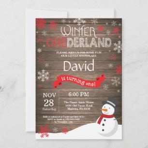 Convite primeiro aniversario Russo Winter Onederland Convi