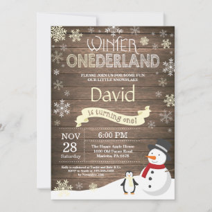 Convite primeiro aniversario Russo Winter Onederland Convi