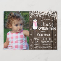 Primeiro aniversario rústico da menina do pinguim