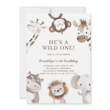 Primeiro aniversario Safari Animal Adorável