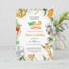Convite Primeiro aniversario Selva Safari Selvagem de Um A