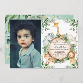 Convite Primeiro aniversario Selvagem de Animais da Festa