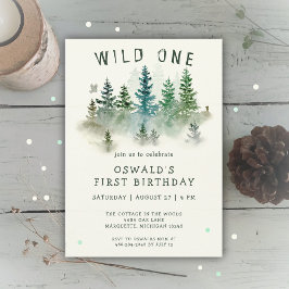 Convite Primeiro aniversario Selvagem de Animais da Flores