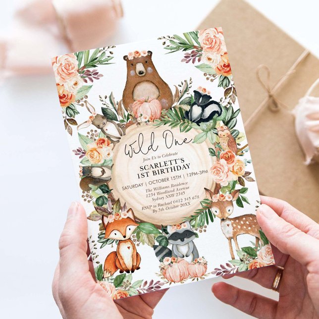 Convite Primeiro aniversario Selvagem De Animais Florestai (Criador carregado)