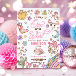 Convite Primeiro aniversario Selvagem De Cowgirl No Partid