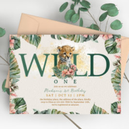 Convite Primeiro aniversario Selvagem de Um Animal Guepard