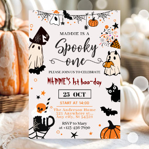 Convite Primeiro aniversario "Spooky One" de Halloween
