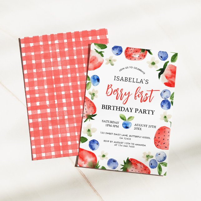 Convite Primeiro aniversario Strawberry Berry (Criador carregado)