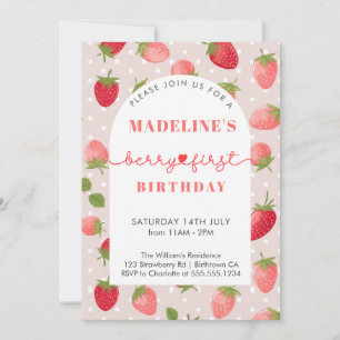 Convite Primeiro aniversario Strawberry Girl