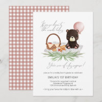 primeiro aniversario Teddy Bear Picnic Pink verifi