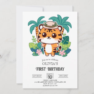 Convite Primeiro aniversario Tiger Digital Encantado