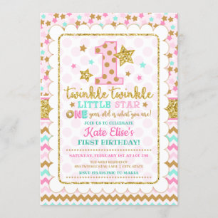 Convite Primeiro aniversario Twinkle Twinkle Little Star G