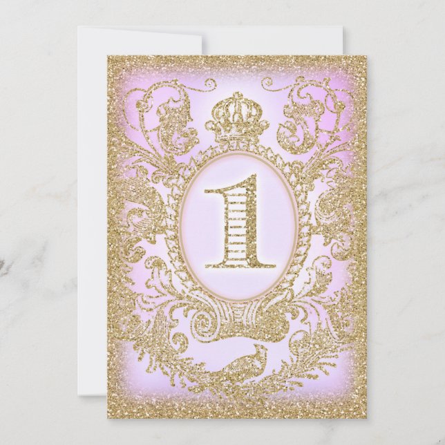 Convite Primeiro aniversário uma vez no tempo princesa púr (Frente)